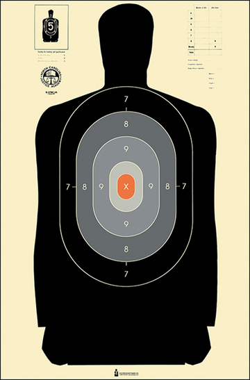 Action Target B-27 NCJA NC Criminal Justice Academy Silhouette Paper Hanging Target 24" x 45" 100/Box