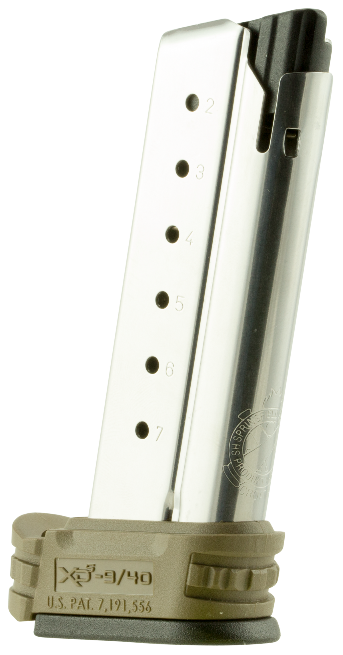 Springfield Armory XD-S 40 S&W 7-Round Stainless Steel Magazine with FDE Sleeve