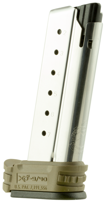 Springfield Armory XD-S 40 S&W 7-Round Stainless Steel Magazine with FDE Sleeve