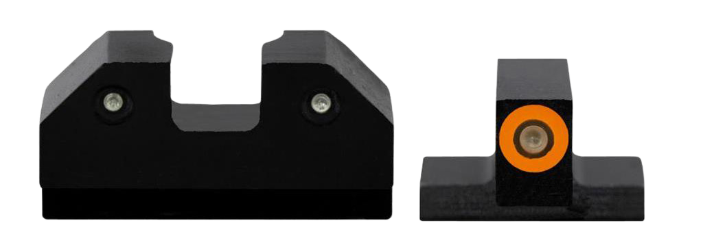 XS Sights R3D Night Sights for Canik TP9SF Elite - 3-Dot Green Tritium Orange Outline Front