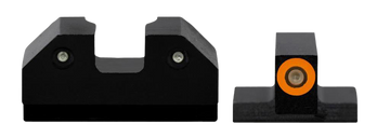XS Sights R3D Night Sights for Canik TP9SF Elite - 3-Dot Green Tritium Orange Outline Front