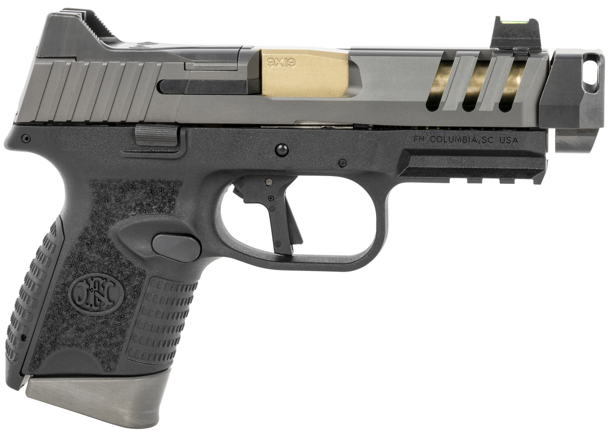 FN 509 CC Edge 9mm Luger 4.20" 10+1 Semi-Auto Pistol - Gold Threaded Barrel, Compensator