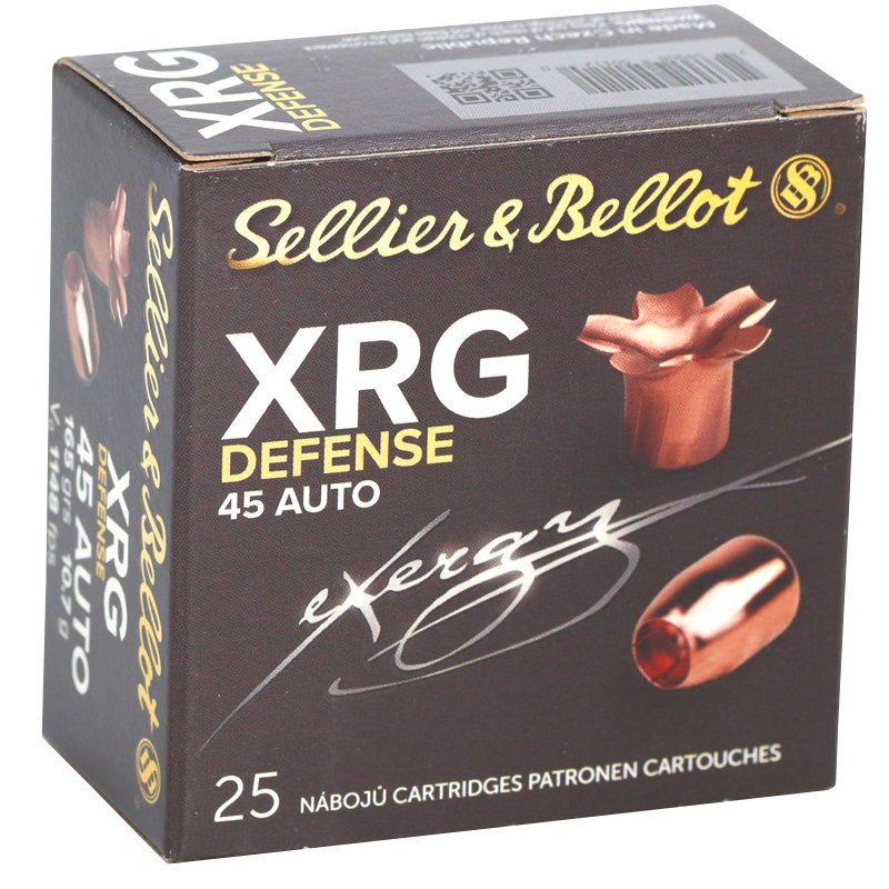 Sellier & Bellot XRG Defense 45 ACP 165 gr Solid Copper Hollow Point - Box or Case