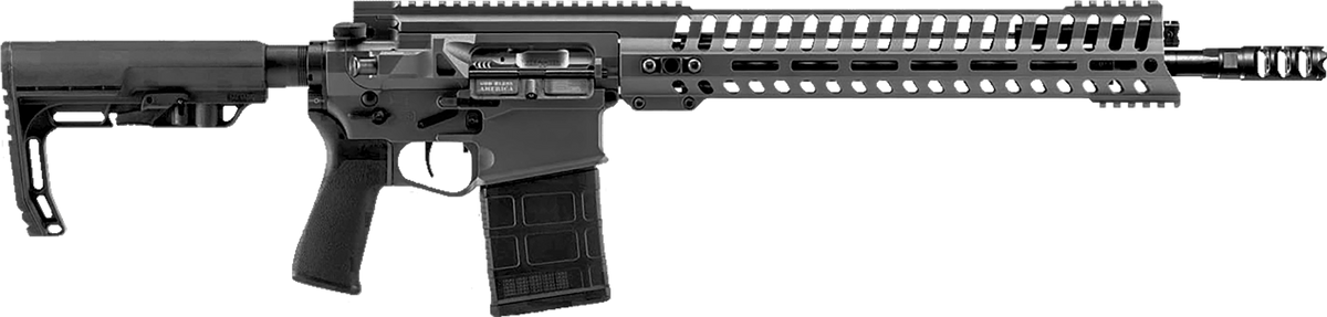 Patriot Ordnance Factory Revolution PD 308 Win 16.5" 20+1 Semi-Auto Rifle - Tungsten Cerakote