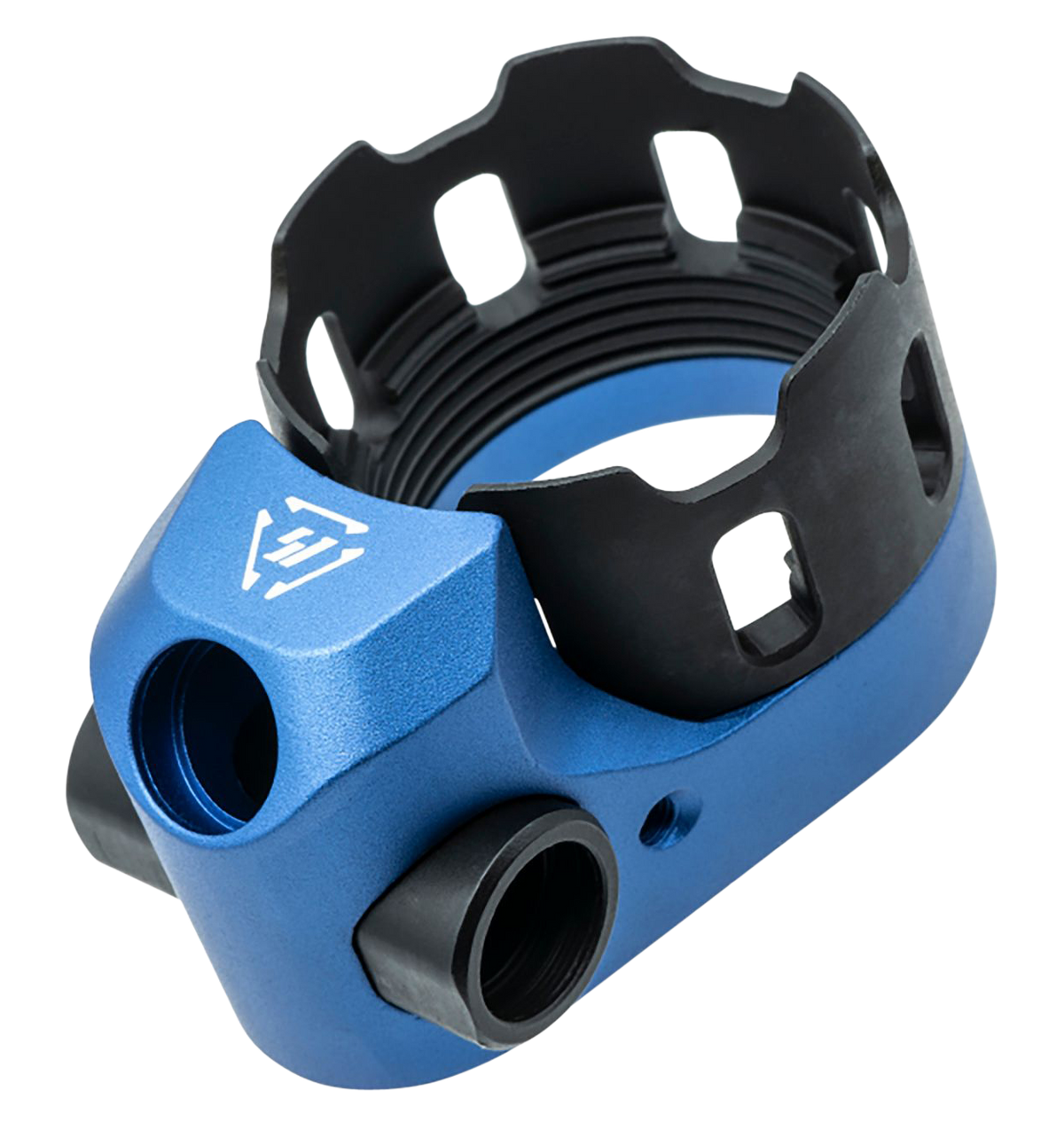 Strike Industries Tribus Enhanced Castle Nut & Extended End Plate AR-15/AR-10 - Blue