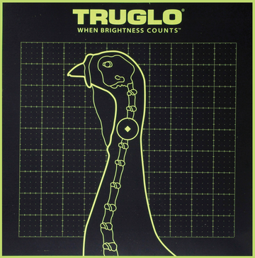 TruGlo Tru-See TG12A6 Turkey Target 12"x12" Self-Adhesive Heavy Paper 6-Pack - Black/Green Fluorescent Splatter