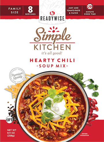 ReadyWise Simple Kitchen Hearty Chili Soup Mix 8 Servings - 6 Pouch Case