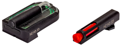 Hiviz FastDot H3 Sight Set for Glock MOS Red Fiber Optic Front / Green Tritium Rear