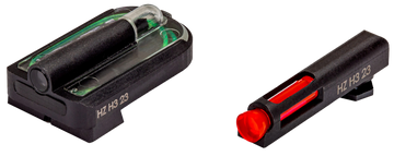 Hiviz FastDot H3 Sight Set for Glock MOS Red Fiber Optic Front / Green Tritium Rear