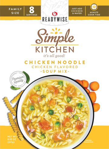 ReadyWise Simple Kitchen Chicken Noodle Soup 8 Servings Per Pouch - 6 Per Case