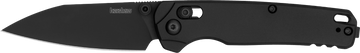 Kershaw Bel Air 3" Folding Reverse Tanto Plain BlackWash CPM MagnaCut - Black Aluminum