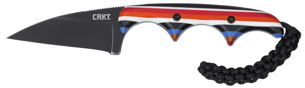 Columbia River CRKT 2385G Minimalist 1.98" Fixed Wharncliffe Plain D2 Stonewashed Blade Red/White/Blue G10 Handle