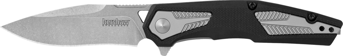 Kershaw 1390 Tremolo 3.13" Folding Clip Point Plain Stonewashed 4Cr14 Black GFN/SS Handle