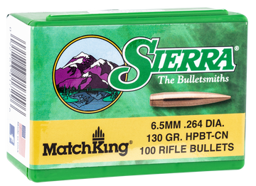 Sierra MatchKing 6.5 Creedmoor (.264) 130gr Hollow Point Boat Tail - 100/Box