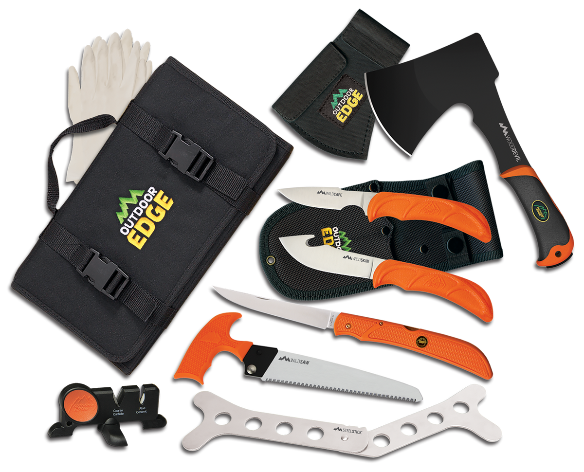 Outdoor Edge OF1 Outfitter 8-Piece Hunting Set 420J2 SS FRN Orange Handle
