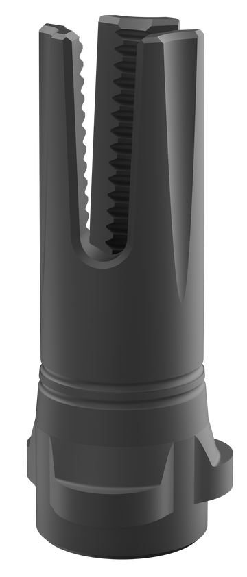 Breek Arms Scorch 3-Prong 9mm 5/8x24 Steel Flash Hider - Black Nitride - Breek-LOK 3QD