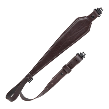 Heritage Cases 8511 Plain Dark Leather Rifle Sling Dark Mahogany 28"-35" OAL