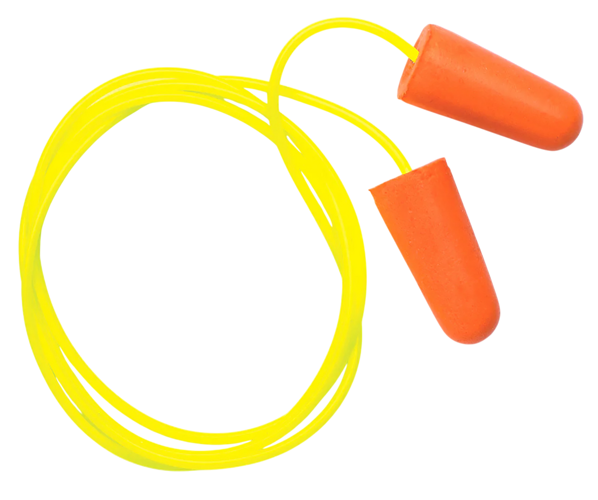 Pyramex DP1001 Corded Foam 32 dB NRR In The Ear Yellow/Orange Earplugs - 100 Pair