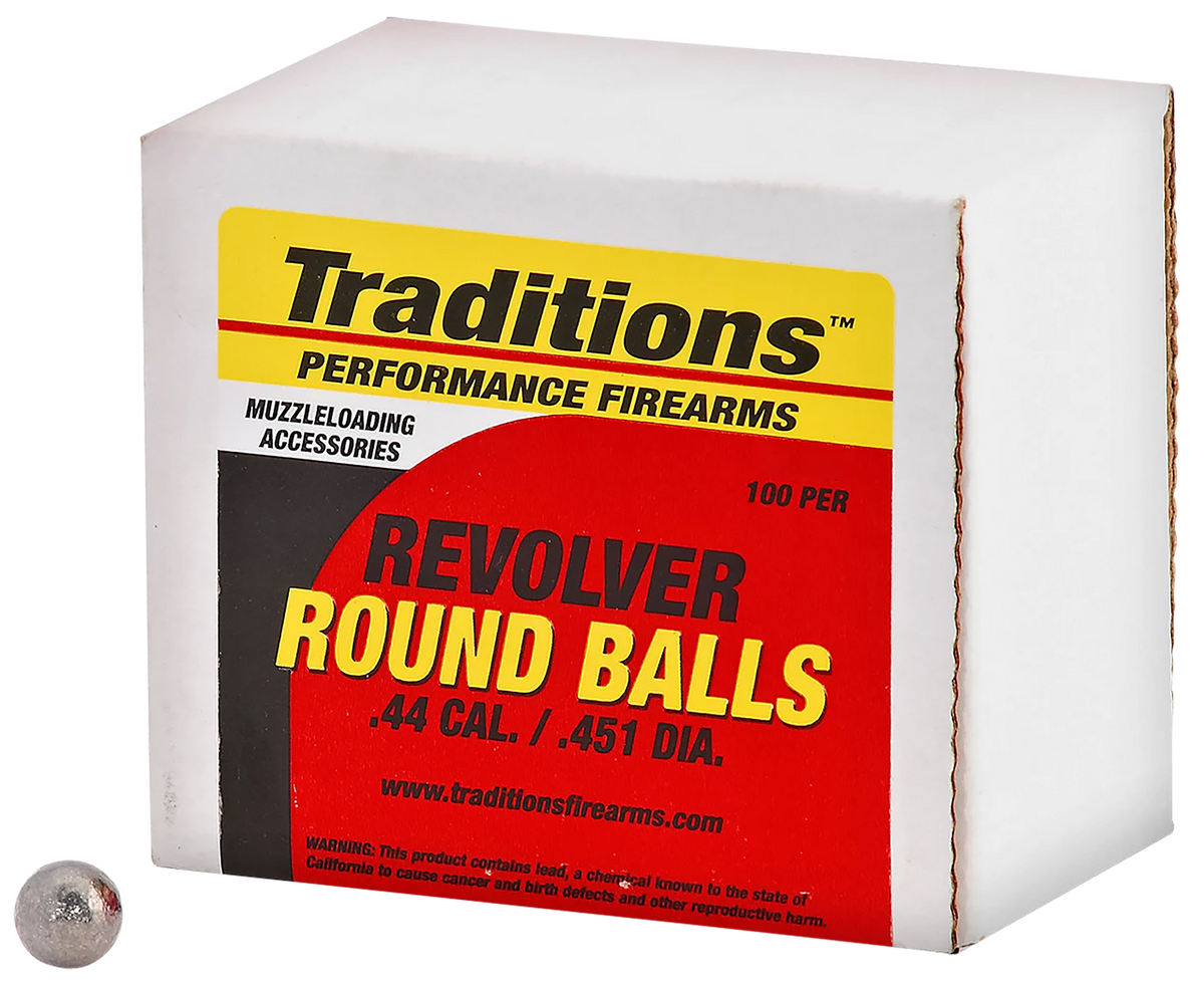 Traditions A1647 Revolver Round Ball .44 Cal 140gr Lead 100/Box