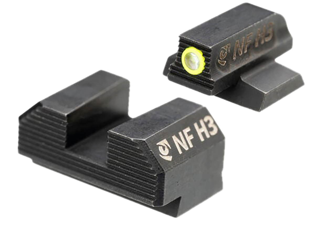 Night Fision Stealth Night Sight Set for Canik Mete MC9 - Yellow Front / Blank Rear