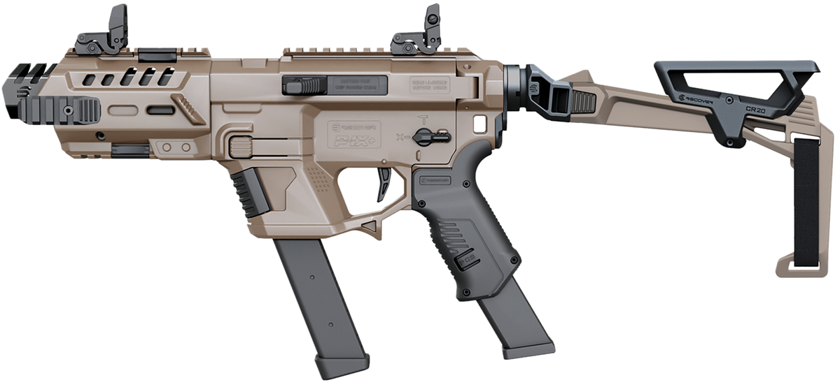 Recover Innovations P-IX+Basic PG9 Folding Pistol Brace Metal Front Guard Tan