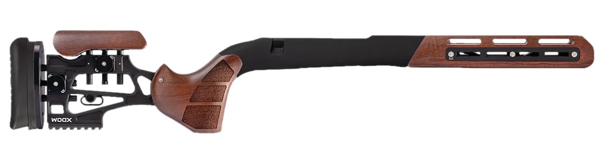 WOOX Furiosa Chassis Walnut Aluminum/Wood Fits Remington 700 M5 DBM Short Action - 31" OAL