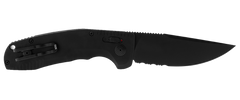 SOG SOG-TAC AU 3.43" Automatic Folding Part Serrated D2 Steel Blade Black Anodized Aluminum Handle