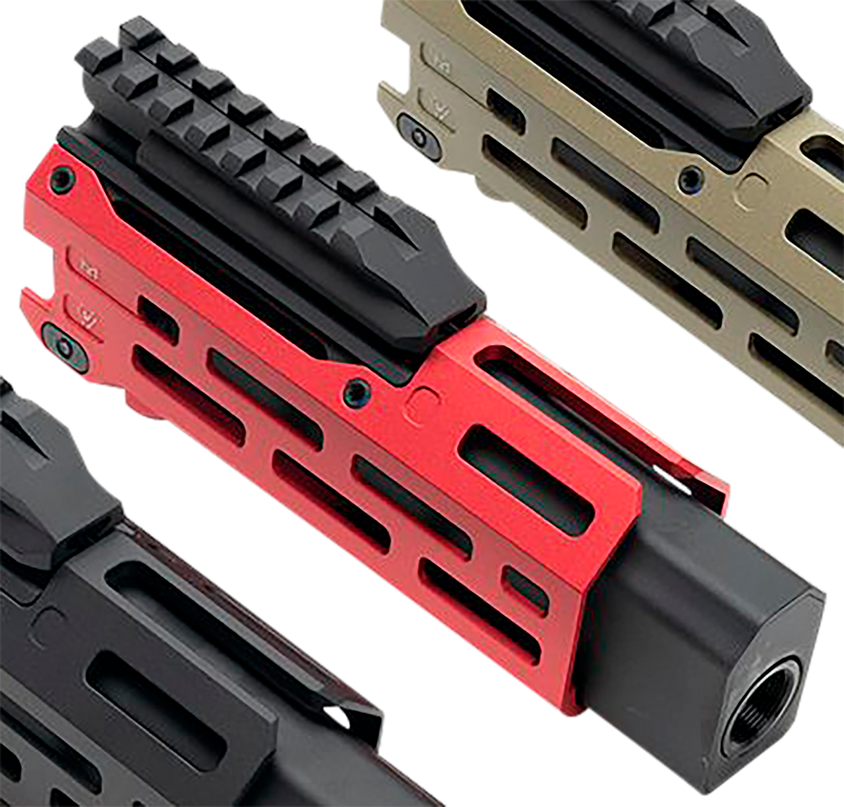 Strike Industries Strike 6" M-Lok Handguard Red 6061-T6 Aluminum with Faux Suppressor for CZ Scorpion EVO 7.72" Barrel