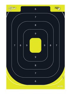 EZ-Aim 15372 Splash Reactive IPSC Silhouette Paper Hanging Target 12.5" x 18.25" Black/Yellow - 8 Pack