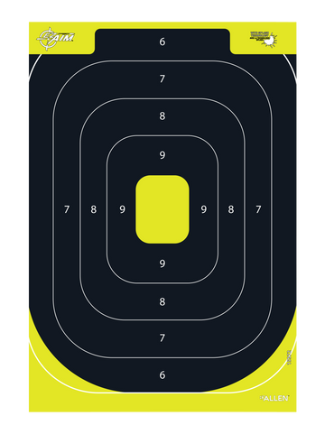 EZ-Aim 15372 Splash Reactive IPSC Silhouette Paper Hanging Target 12.5" x 18.25" Black/Yellow - 8 Pack