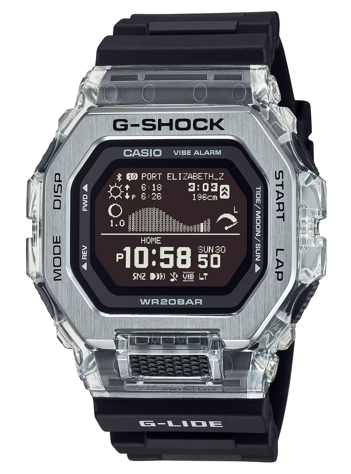 G-Shock G-LIDE GBX-100S-1CR Digital Surf Watch Black Resin 200M