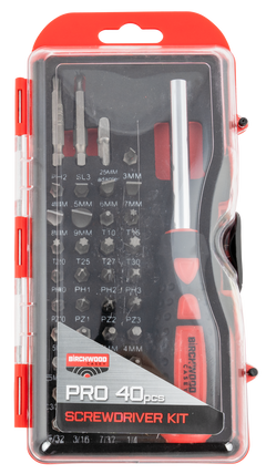 Birchwood Casey Pro Screwdriver Kit 40-Piece Slotted/Phillips/Torx/Hex Bit Set