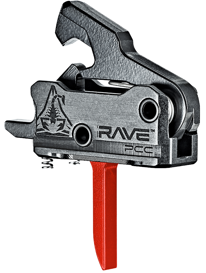 Rise Armament Rave PCC AR-9 Flat Trigger 3.5 lbs Single-Stage - Black/Red