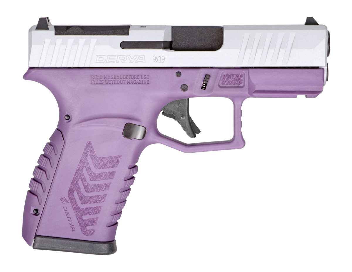 Derya Firearms DY9Z 9mm Luger 3.50" 15+1 Semi-Auto Pistol - Purple/Silver