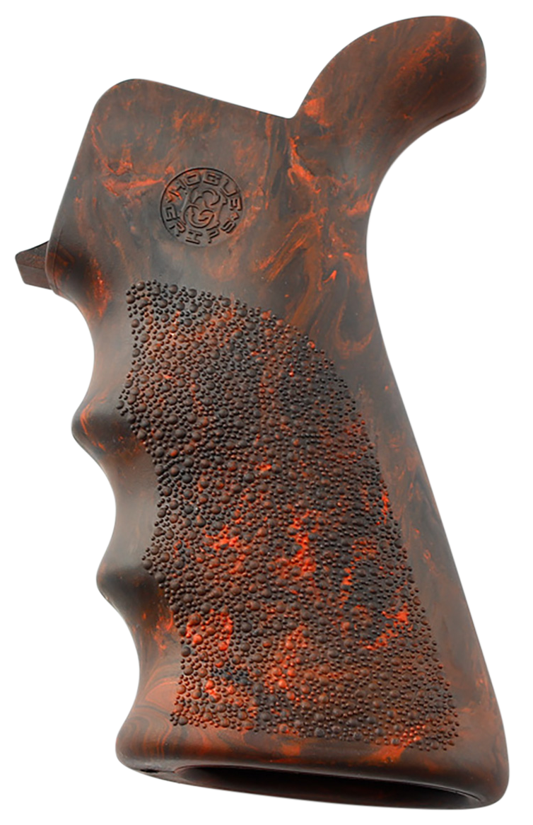 Hogue OverMolded Beavertail Rubber Pistol Grip Red Lava - AR-15/M16 Cobblestone w/Finger Grooves