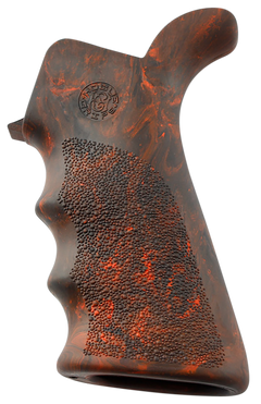 Hogue OverMolded Beavertail Rubber Pistol Grip Red Lava - AR-15/M16 Cobblestone w/Finger Grooves