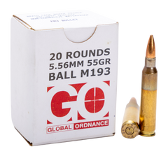 Global Ordnance M193 5.56x45mm NATO 55gr FMJ 20 Rd