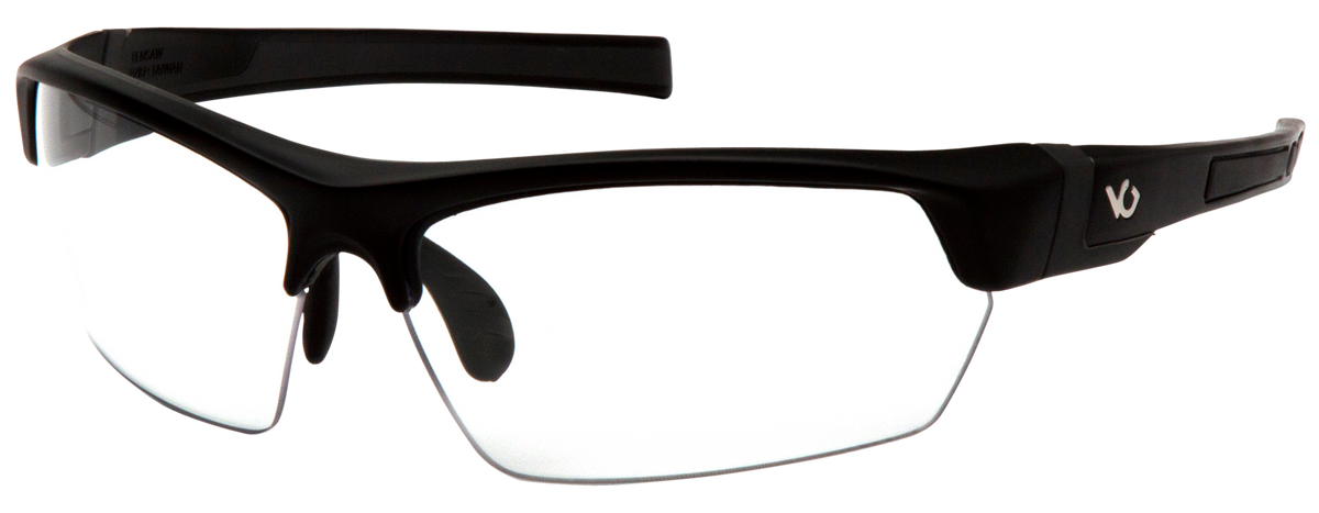 Pyramex Venture Gear Tensaw Clear Lens Anti-Fog/Anti-Scratch Black Half Frame Shooting Glasses