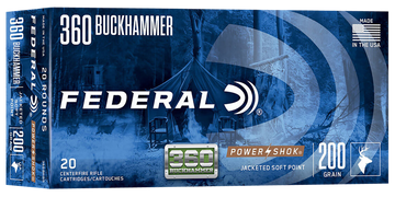 Federal Power-Shok 360 Buckhammer 200gr Jacketed Soft Point 20 Rd - Box or Case