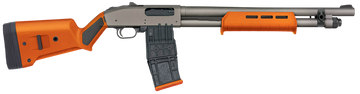 Mossberg 590M 12 Gauge 18.5" 10+1 Pump-Action Shotgun - Tungsten Gray Cerakote - Magpul SGA Orange Stock