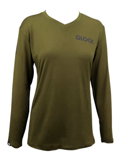 Glock Ladies Performance Shirt Military Green Medium - Long Sleeve