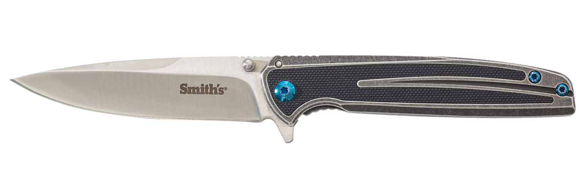 Smiths Products Imfima 3.26" Folding Drop Point Plain Bead Blasted 3Cr13MoV SS Blade - Stainless Steel Handle