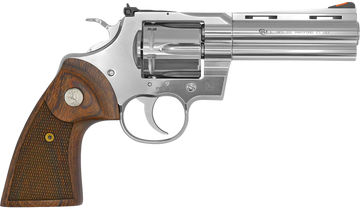 Colt Mfg Python 357 Mag/38 Special 4.25" 6-Shot DAO Revolver - Stainless Walnut Grip