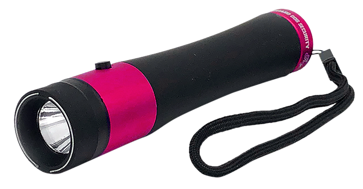 Guard Dog Ivy Stun Gun 200 Lumen Flashlight - Black/Pink Aluminum