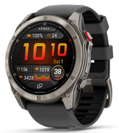 Garmin fenix 8 Pro 51mm AMOLED Sapphire Titanium GPS Smartwatch w/inReach - Graphite Black Band
