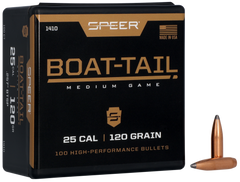 Speer Ammo 1410 Boat-Tail .25 Cal 120gr Jacketed Soft Point Boat Tail - 100/Box