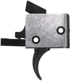 CMC Triggers 95501 Drop-In PCC 9mm AR-15/AR-10 Single-Stage Curved Trigger 3-3.5 lbs - Black/Silver