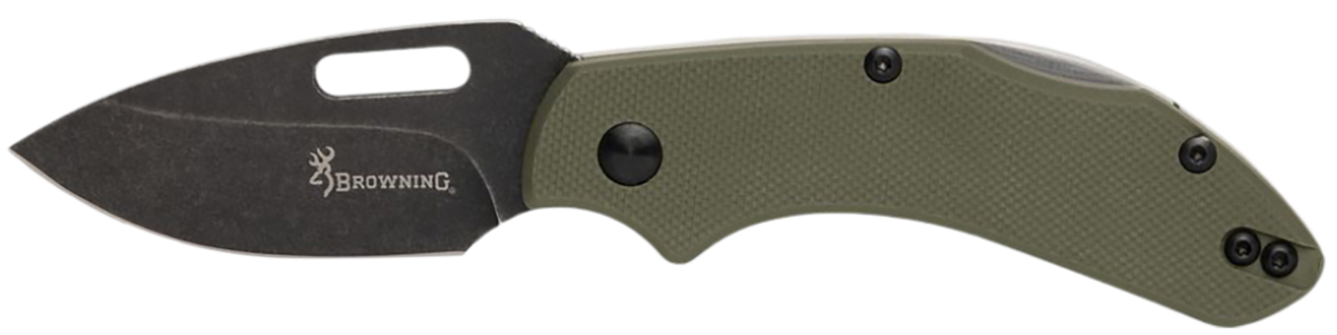 Browning Hidden Hollow EDC Small 2.25" D2 Folding Drop Point OD Green G10 Knife
