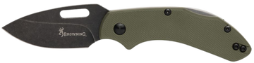 Browning Hidden Hollow EDC Small 2.25" D2 Folding Drop Point OD Green G10 Knife