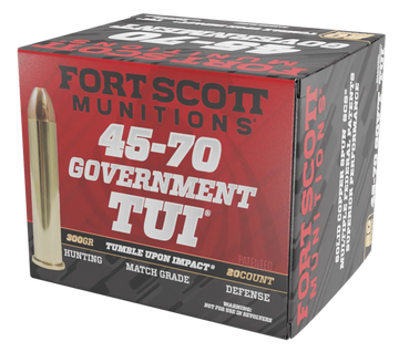 Fort Scott Munitions Tumble Upon Impact (TUI) Brush Hog 45-70 Gov 300gr Solid Copper Spun - Box or Case